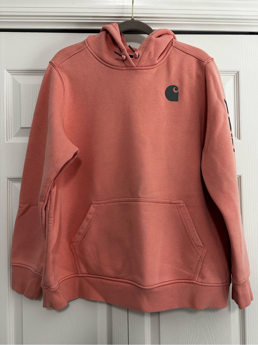 Carhartt Clarksburg Logo Sweatshirt Hoodie in Coral‎ Size 2X VGUC